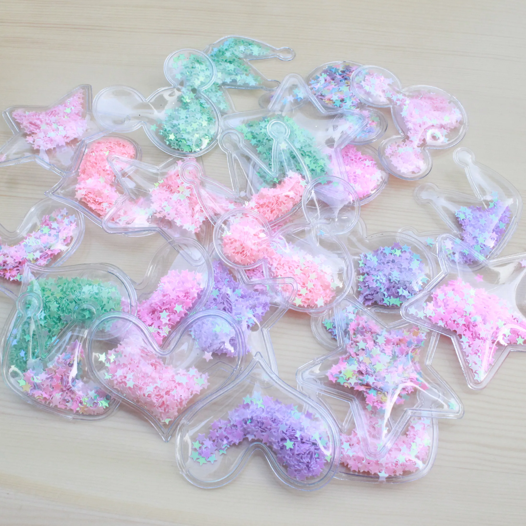 

10pcs/lot kawaii Quicksand heart star crown mix colors mix shaped for girls hot sale new arrival