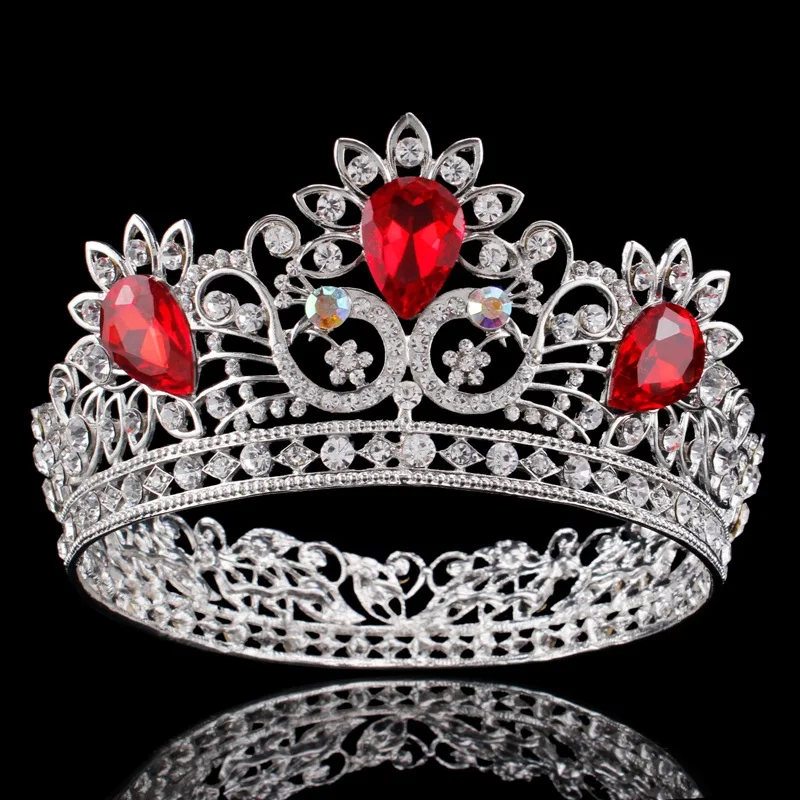 

Baroque Bride Crown for Wedding Crown Crystal Flower Princess Diadem Rhinestone headband large Hair Accessories Head Jewelry