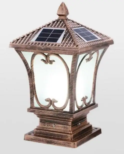 Дневной свет солнечный энергии наружный настенный светодиодный светильник лампа пост бытовой сад Водонепроницаемый свет FG204 - Цвет: bronze style 4