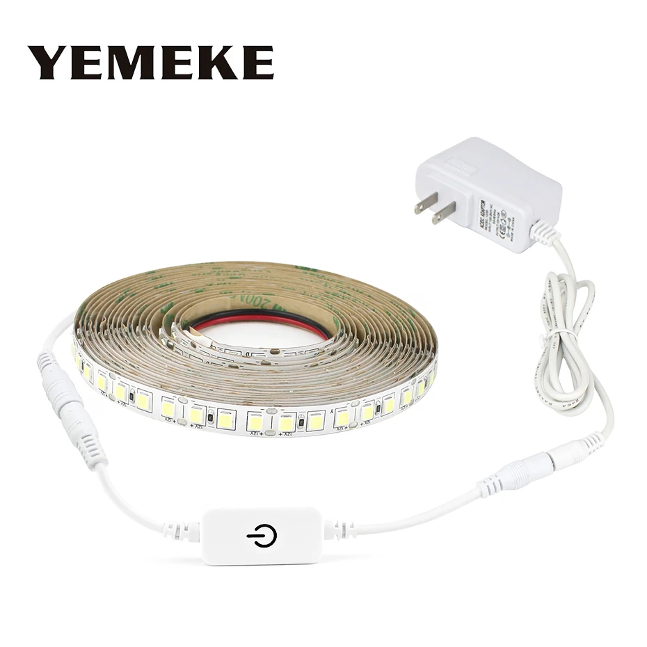

Dimmable 5M Led Strip Light 12V 4040 SMD Touch Sensor Switch 2A Power Supply 110V-220V For Under Cabinet Wardrobe Kitchen Light