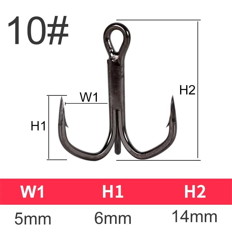 Королевство углеродистая сталь рыболовные Крючки Тройные острые сильные Барб 8# и 10# жесткие надежные крюки с пером 4 шт./кор. модель 8573 - Цвет: Size 10 With Feather