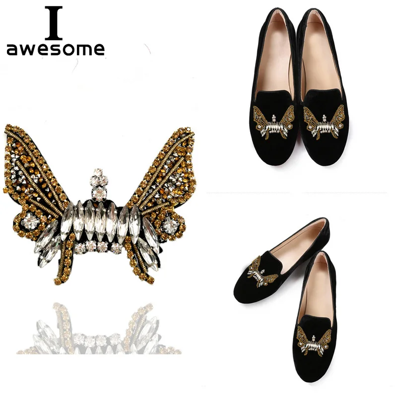 

DIY Butterfly Rhinestone Bridal Wedding Party Shoes Accessories For High Heels Sandals Boots Flat Shining Shoe Decorations