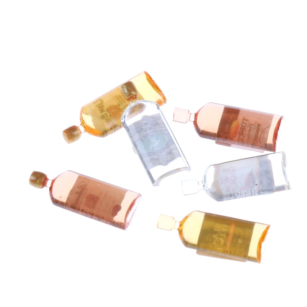 6pcs 1//12 dollhouse miniature accessories mini wine bottle simulation model/'ToES
