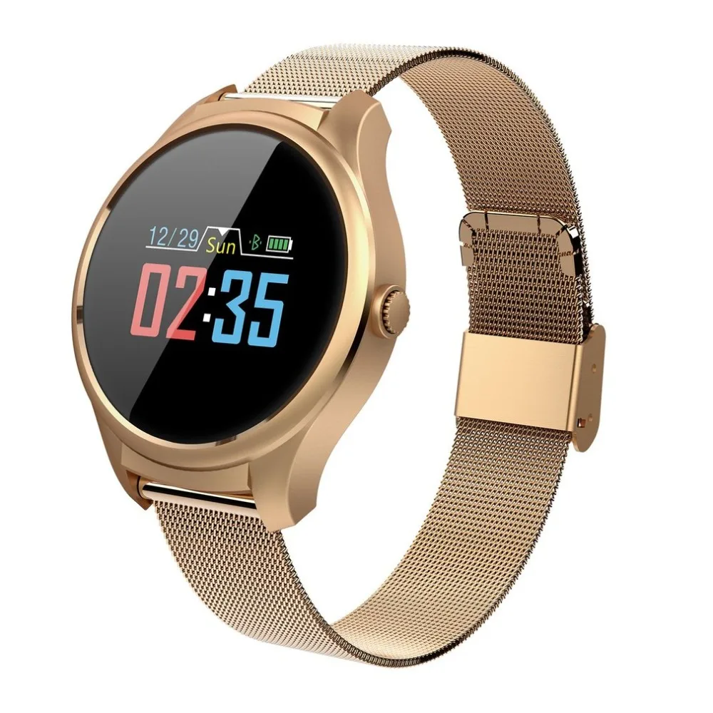 

New Smart Watch Big Round Dial Stainless Steel Band Heart Rate Blood Pressure Monitor Smart Wristwatch Health Tracker Watch