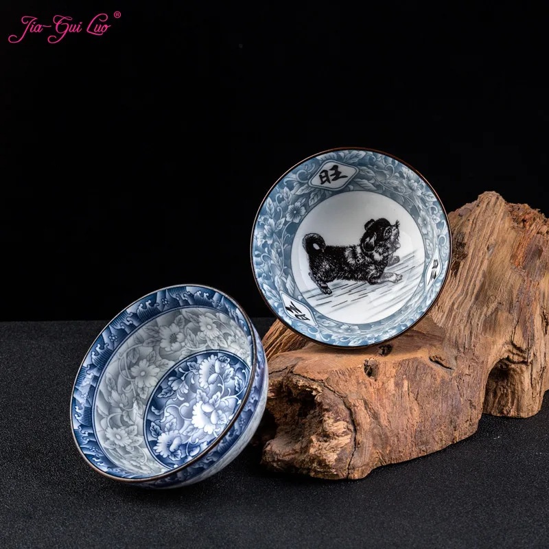 

Jia-gui luo 60ml Chinese Traditional Ceramic Underglaze Blue and White Porcelain Tea Set Kung Fu Cup