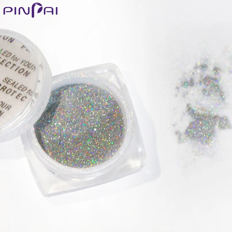 PinPai clavo Pavo Real polvo Arco Iris efecto láser uñas arte pigmento DIY y salón uñas brillo brillante manicura polvo de belleza