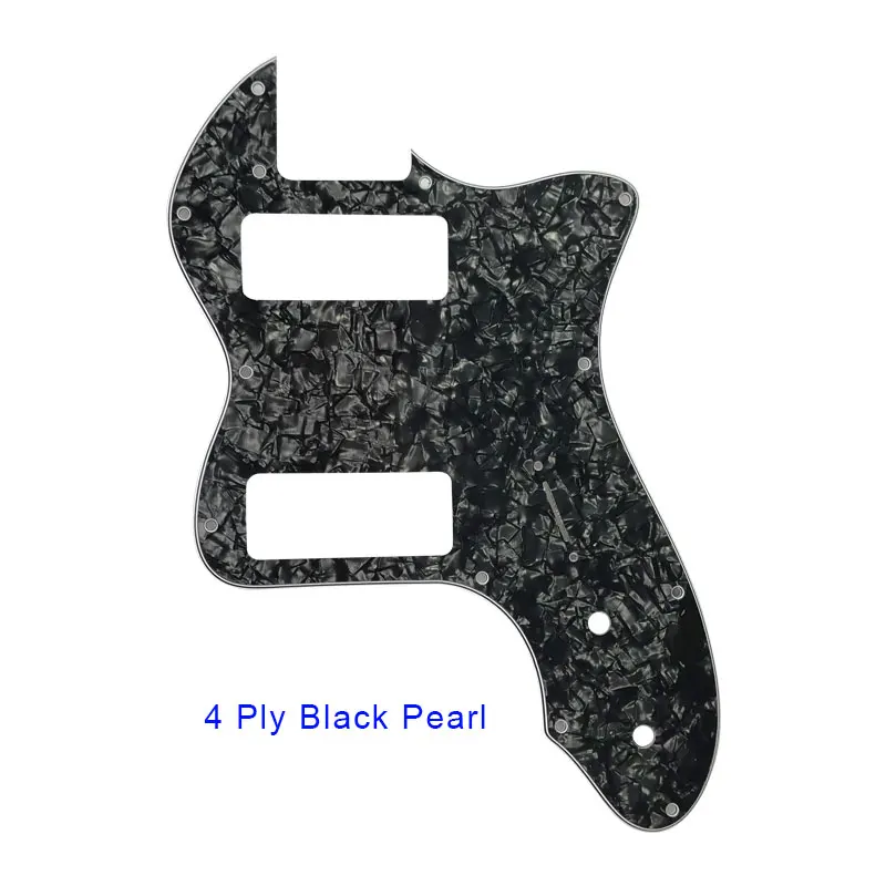 Запчасти для гитары Pleroo-для классической серии '72 Telecaster Tele Thinline Guitar pickguard Scartch Plate с пикапами Humbucker P90 - Цвет: 4Ply Black Pearl