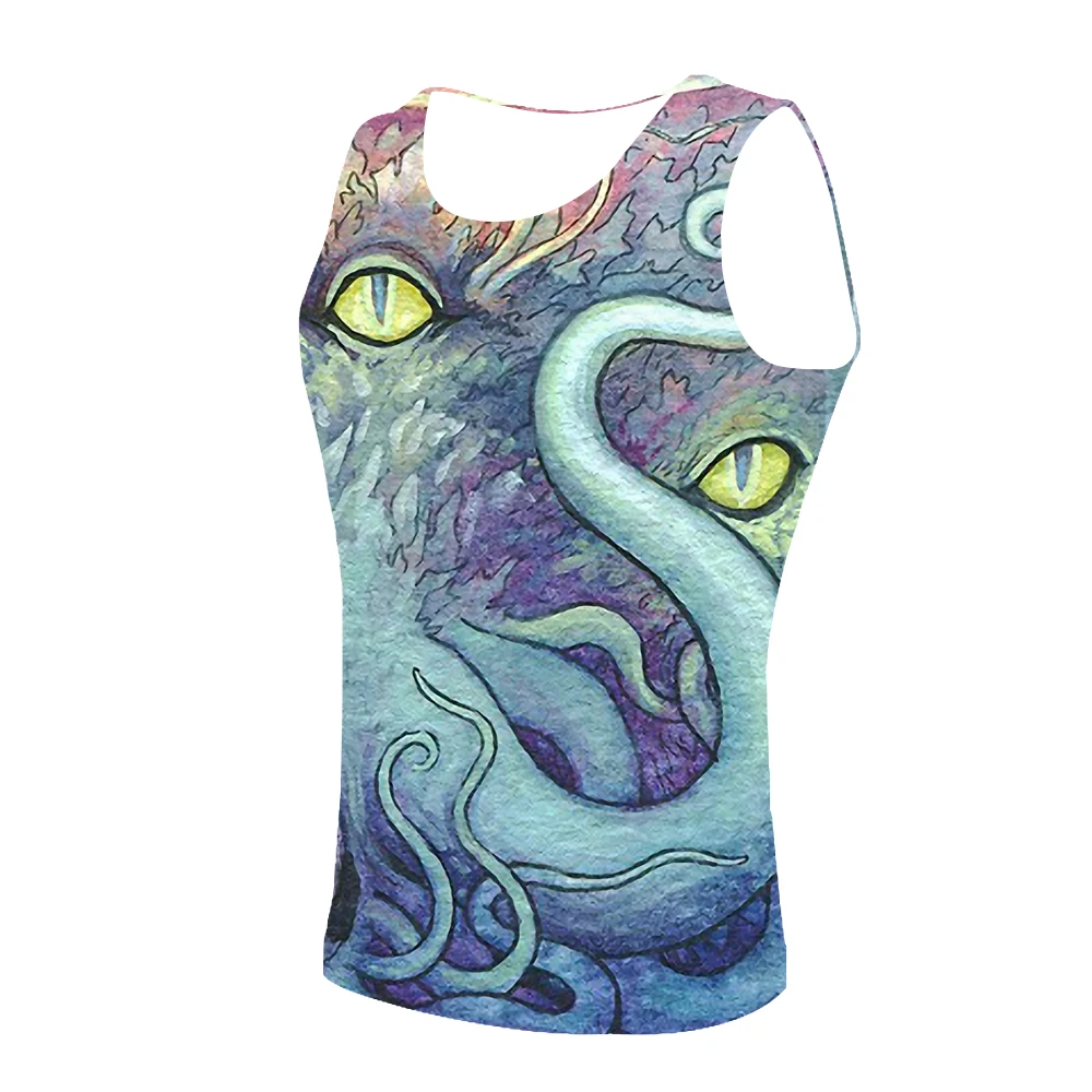 

2019 Summer Style Mens gym tank top men cartoon 3D Print male vest Bodybuilding Vest Sleeveless Tops Slim Fitness mens clothing