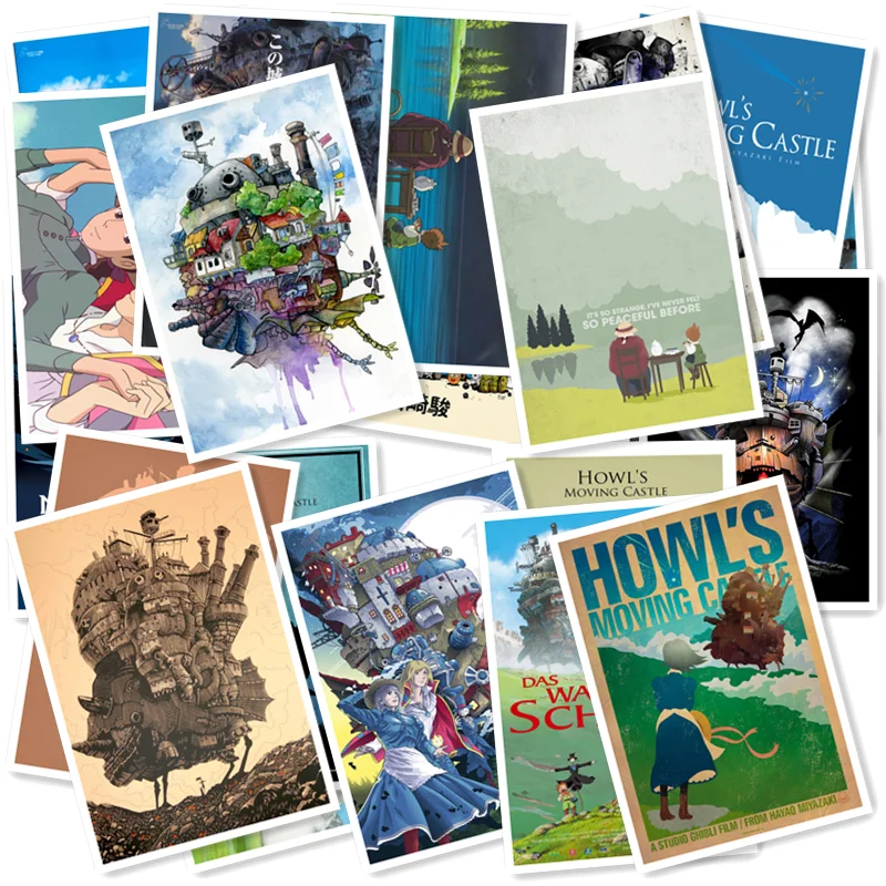 Двигающийся замок Howl's 20 шт. ПВХ Стикеры серии домашний декор стильный