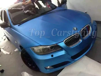 

Metallic chrome matt vinyl film Aluminum blue Matte chrome vinyle foile sticker with Air Channel 1.52x20m/roll