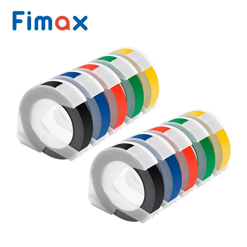 

Fimax 10 p Compatible DYMO 3D Plastic Emobossing Label Tape 520109 520102 9mm for Dymo Embossing Organizer Xpress Label Printer