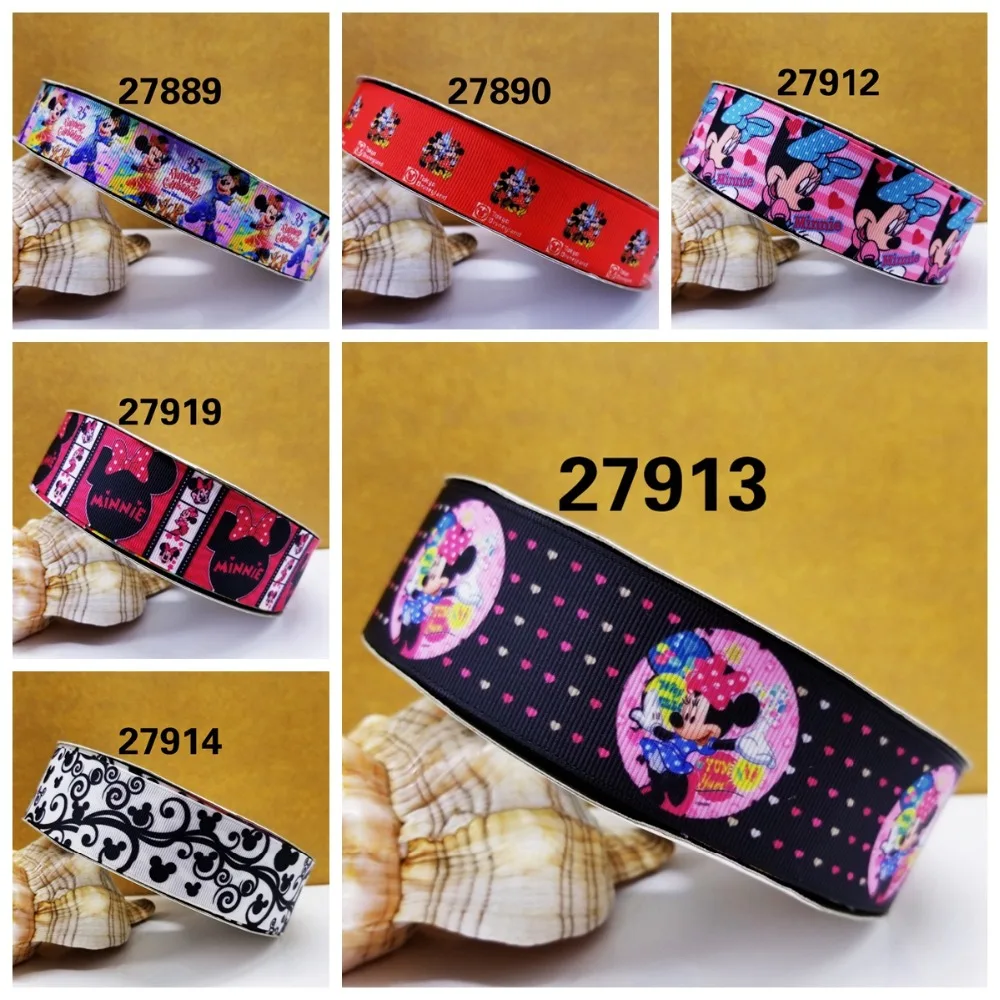 

Free shipping 50 yard cartoon printed grosgrain ribbon 27913