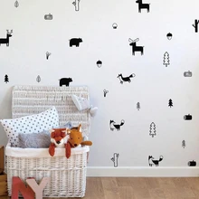 

Nordic Style Forest Animals Wall Stickers For Living Room Home Decor Woodland Tree Wall Art Decals Kids Room Nursery Wall Decor