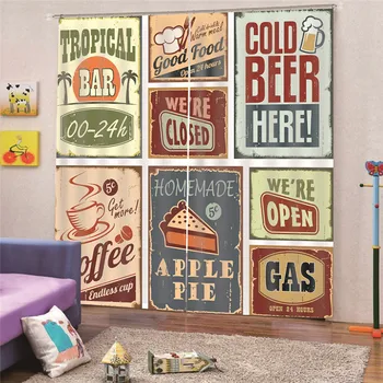 

3D Digital Print Beer Blackout Jacquard Fabric for Curtains for the Living room Bedroom Custom Size Window Draps Home Decor AP16