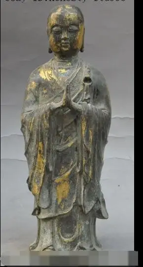 

S1260 13"tibet buddhism Bronze Jizo Ksitigarbha Bodhisattva Hades Leader Buddha Statue