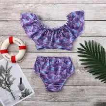 Купальный костюм для девочек купальный костюм для малышей, купальный костюм русалки для маленьких девочек купальный костюм бикини, комплект из 2 предметов, одежда для купания, A1