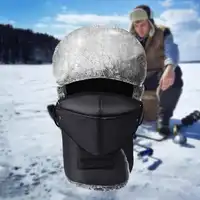 Winter Trapper Fur Hat, Men Women Ushanka Russian Bomber Trooper Leather Cap with Face Cover