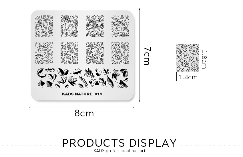 KADS природа 19 Дерево лист изображения ногтей штамповка пластины штамповки для ногтей DIY шаблон пластина для стемпинга для нейл-арта шаблон для ногтей
