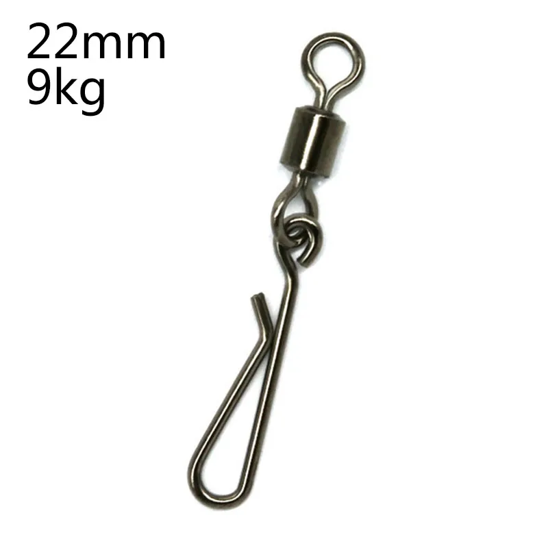

20PCS 2# 4# 6# 8#10# 12#14# Stainless Steel Fishing Connector Pin Bearing Rolling Swivel Snap Pins Fishing Tackle Accessories