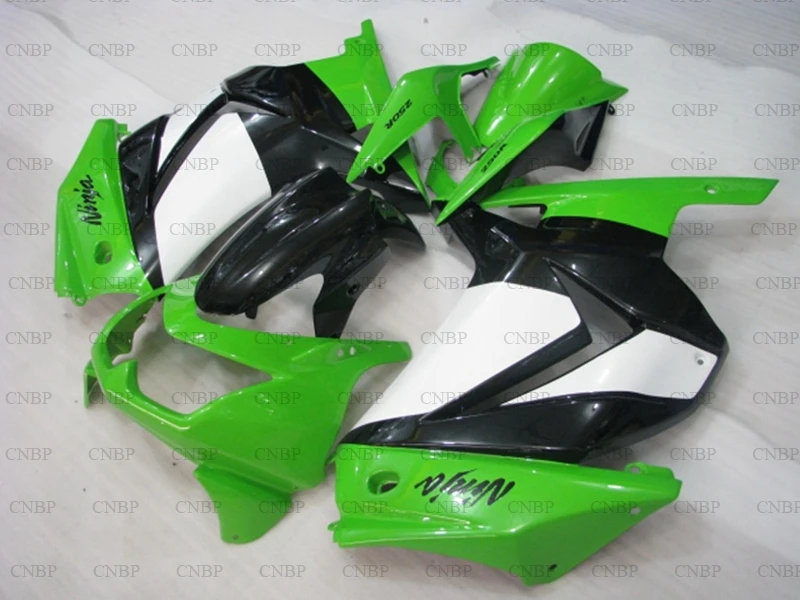Пластиковые обтекатели для Kawasaki Zx250r 2008 2014 Обтекатели 2013 EX250 2010 зеленый черный