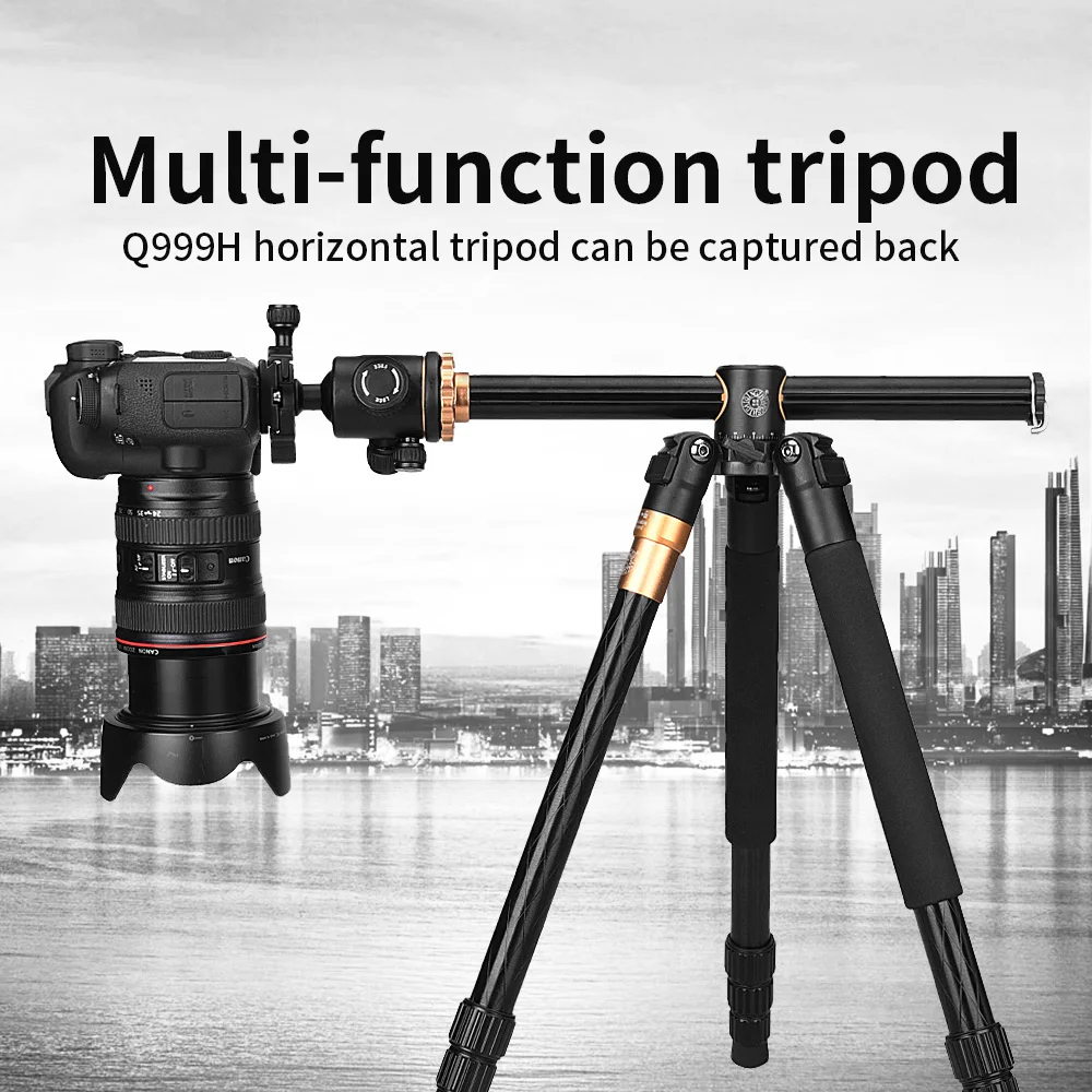  QZSD Q999H Aluminium Alloy Camera Tripod Video Monopod Professional Extendable Tripod with Quick Re