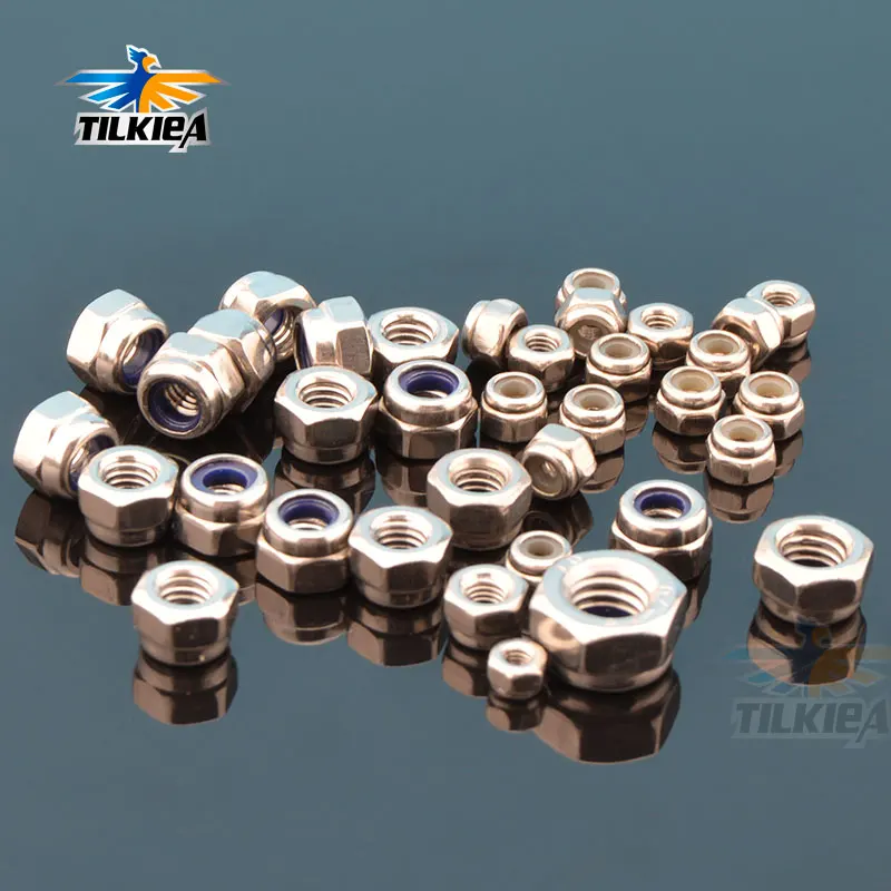 

10pcs 304 Stainless Steel M2 M3 M4 M5 M6 Nylon Self Locking Hex Nuts for Rc car boat Diy Accessories
