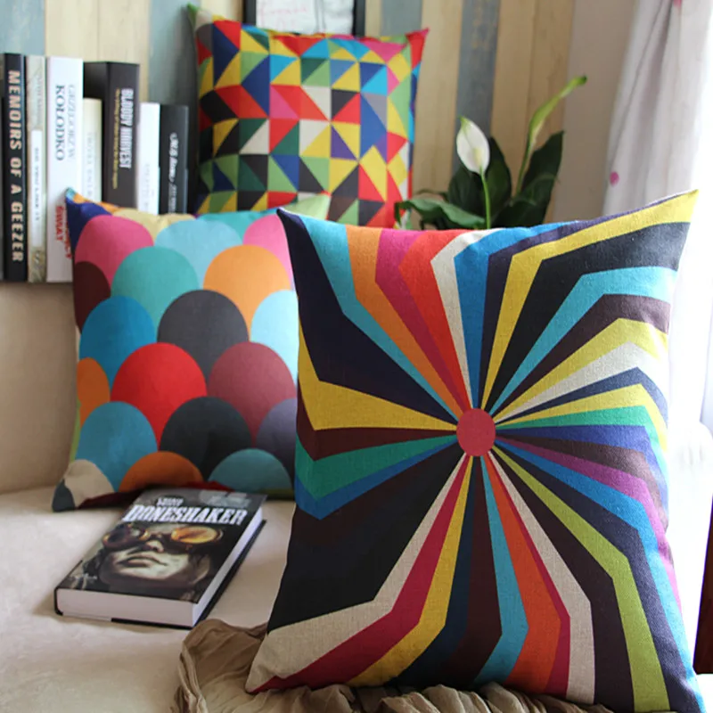 Hot sales Decorative Pillow Case Modern pop color geometric home office
