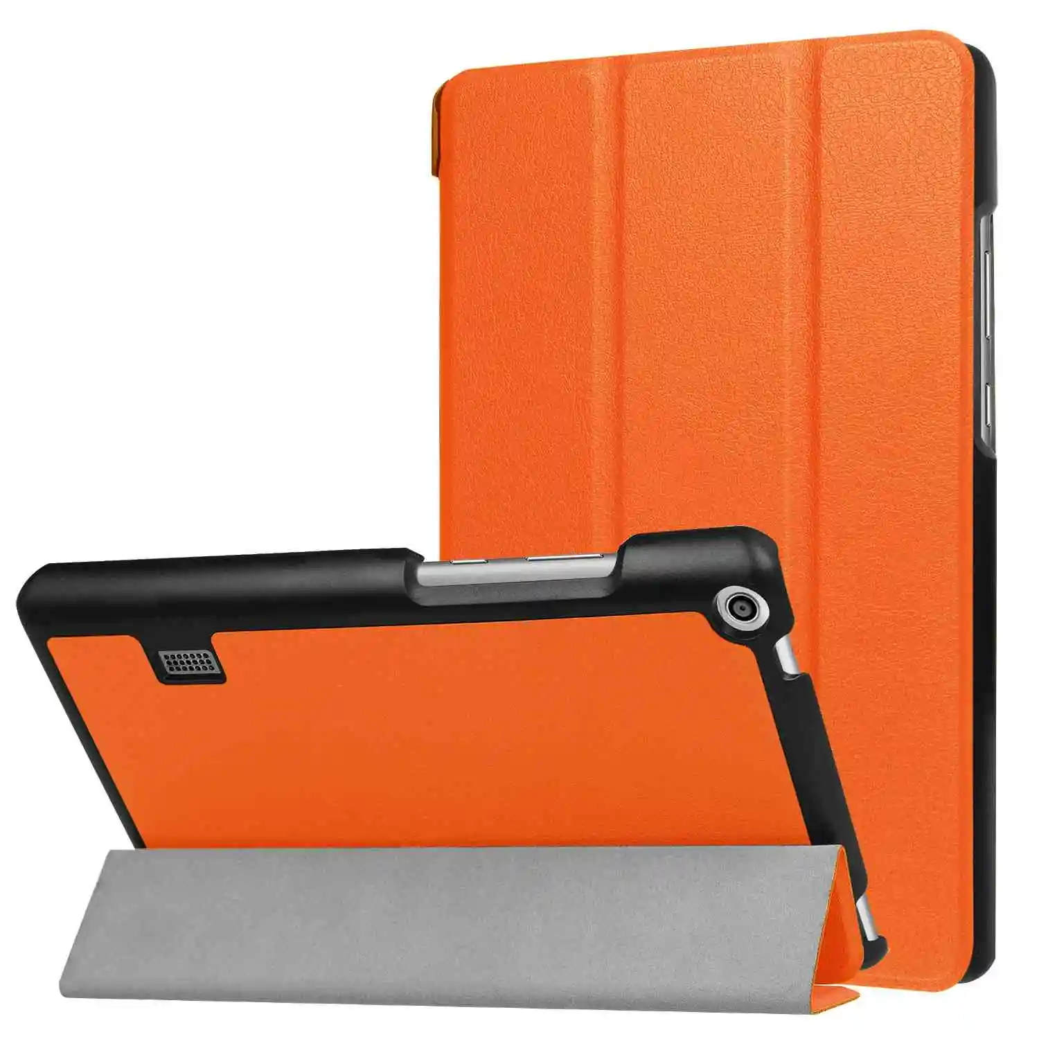 Тонкий флип-чехол из искусственной кожи чехол для huawei MediaPad T3 7,0 BG2-W09 чехол для планшета Funda для Honor Play Pad 2 7,0 чехол для планшета+ пленка+ ручка - Цвет: orange