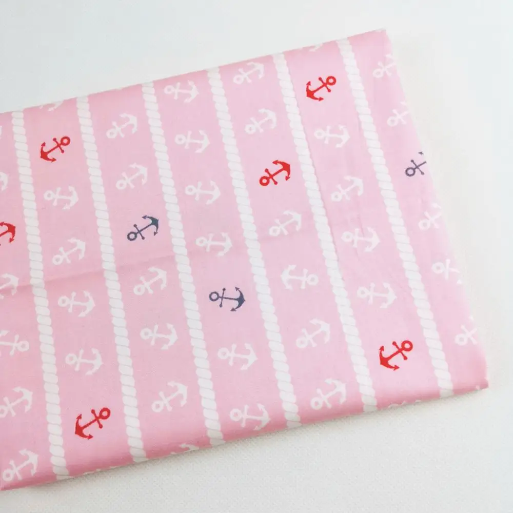 

DIY sewing bedding apparel the cloth patchwork baby dress handwork tissus Tecido tilda Pink Sea anchor 100% cotton fabric tilda