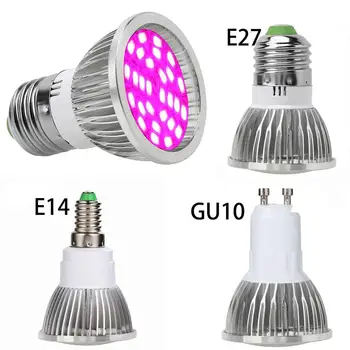 

28W Full Spectrum LED Grow Light E27 Growing Lamp UV IR GU10 E14 Bulb 28LEDs Plant Lamp AC85-265V for Greenhouse Flower Fruits