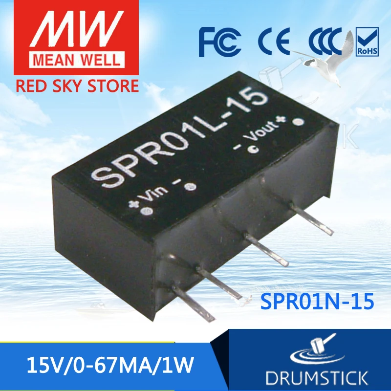 Бренд MEAN WELL представляет SPR01N-15 15V 67mA meanwell SPR01 1W DC-DC регулируется одной Выход
