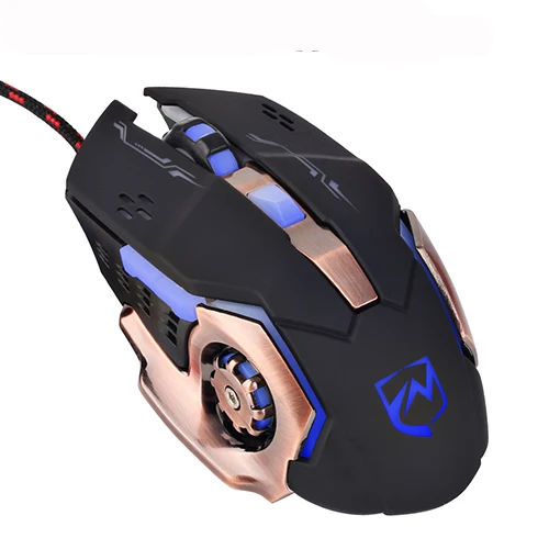 Новая Механическая игровая мышь с подсветкой, проводная USB 3200 dpi, подсветка для макросъемки, компьютерная мышь с подсветкой для Pro Gamer - Цвет: Black