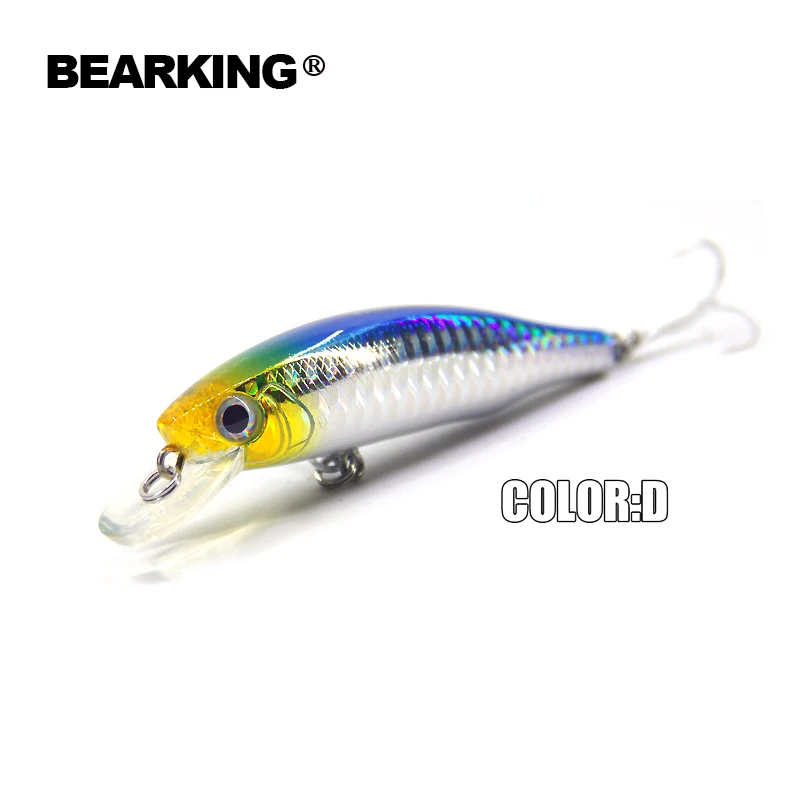 Bearking 5 шт. гольян рыболовная приманка лазерная жесткая искусственная с 3d глазами 8