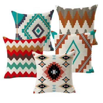 

45*45CM Customable Pillow Cases Geometric Decorate linen Multicolor Pillow Cushion Sofa Cushion Cover For Home Sofa Decoration