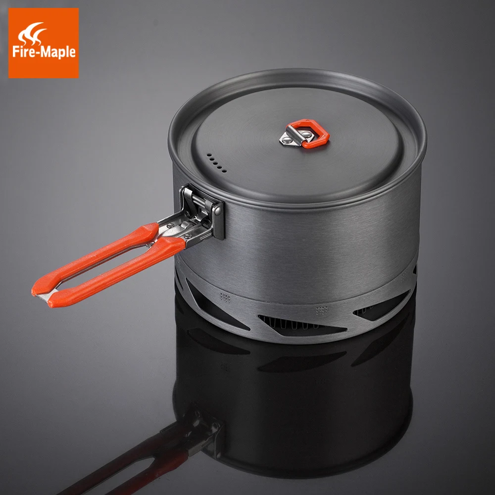 Fuego de arce fiesta serie K2 1.5L al aire libre plegable portátil con intercambiador de calor Pot Camping tetera Picnic utensilios de cocina 338G FMC-K2