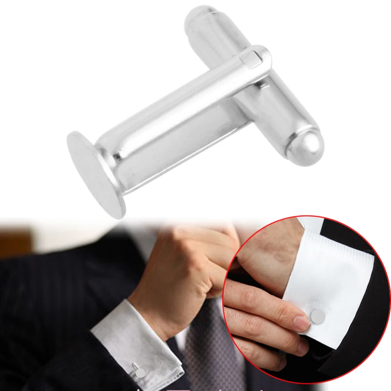 

Piercing Classic Men's Cufflinks 10 Pcs Cuff Link Silver Tone Backs Blanks 0.31"