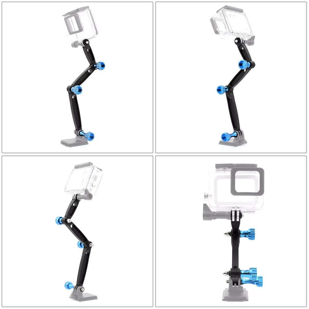 CNC тройной Расширенный кронштейн для съемки рамка крепление селфи палка штатив рукоятка для Gopro Hero 5 4 SJCAM yi GitUP Экшн камеры