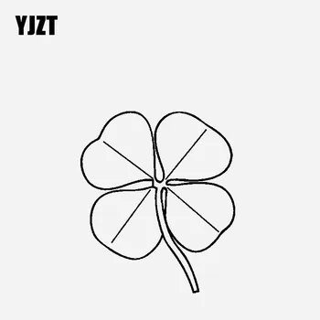 

YJZT 12.9CM*15.1CM Four Leaf Clover For Luck Car Sticker Vinyl Decal Black/Silver C23-0718