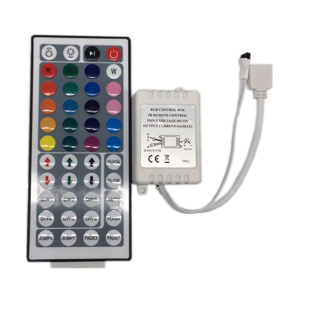 #Best Led Controller 44 Keys LED IR RGB Controler LED Lights Controller IR Remote Dimmer DC12V 6A For RGB 3528 5050 LED Strip