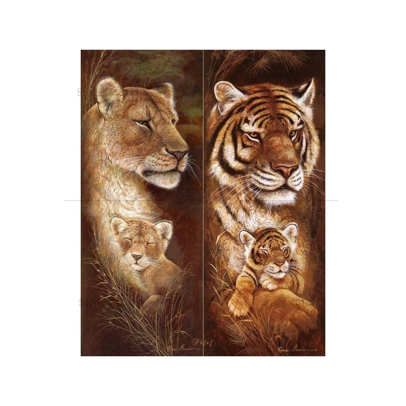 

New mosaic full laid Diamond painting embroidery Puppy Bernese Mountain Tiger Lion beads cross stitch handwork animal kits sale