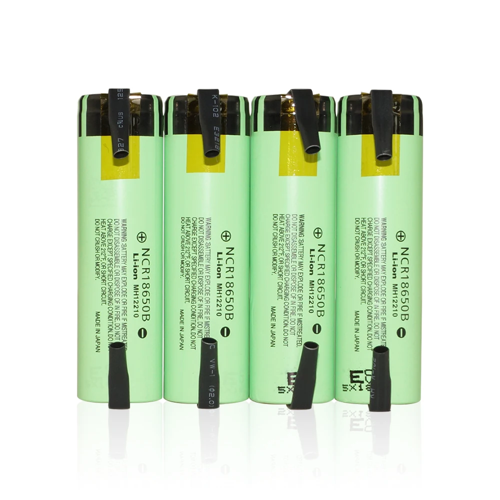 

4pcs Hixon NCR18650B 3.7V 3400mah Li-on Battery with Tabs( within Panasonic cell)