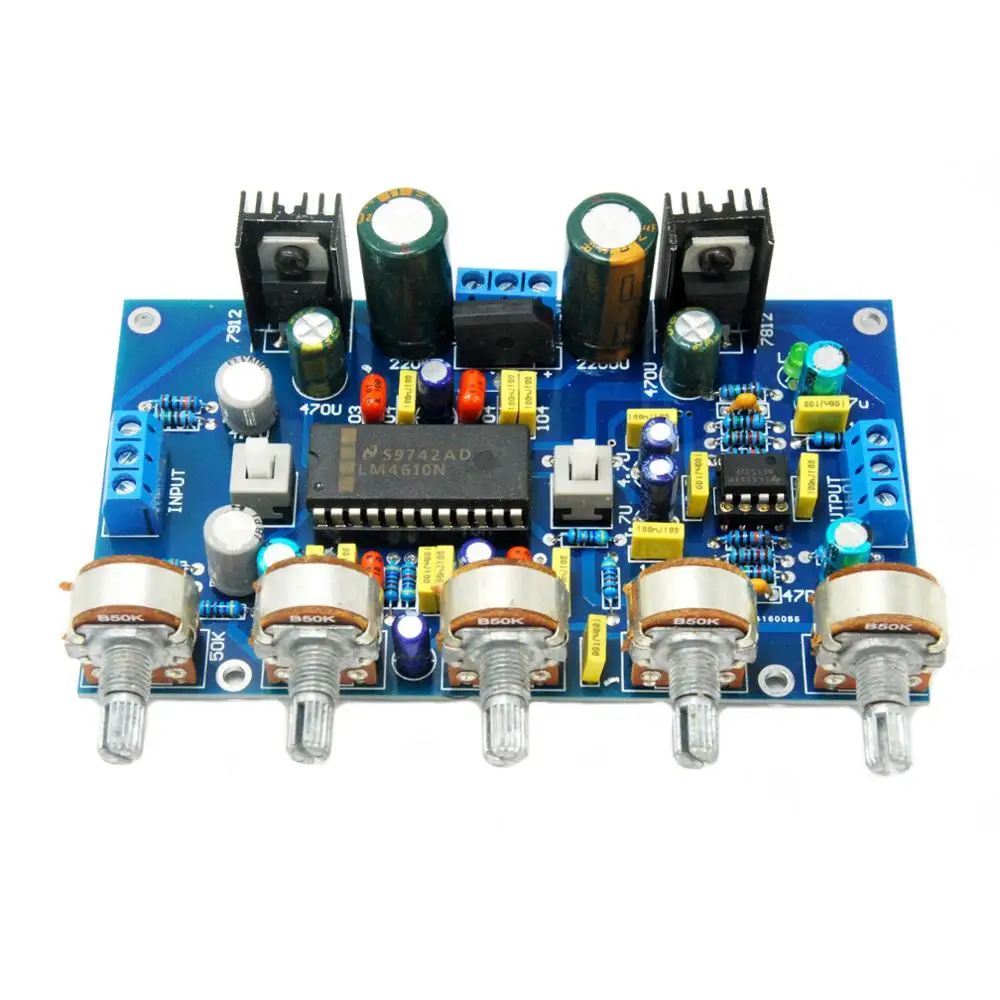 

LM4610 + NE5532 HIFI Dual Channel Preamplifier Tone Board Dual AC12V-15V