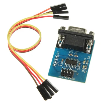 

YOC-MAX3232 RS232 Serial Port To TTL Converter Module DB9 Connector W/ 4 Jump Cables