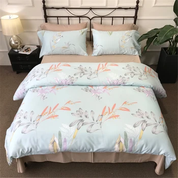 

4 Piece Bedding Sets Blue/Grey Duvet Cover Kids/Adult/Teen Bedroom Home Textiles Decor High Quality Bedclothes