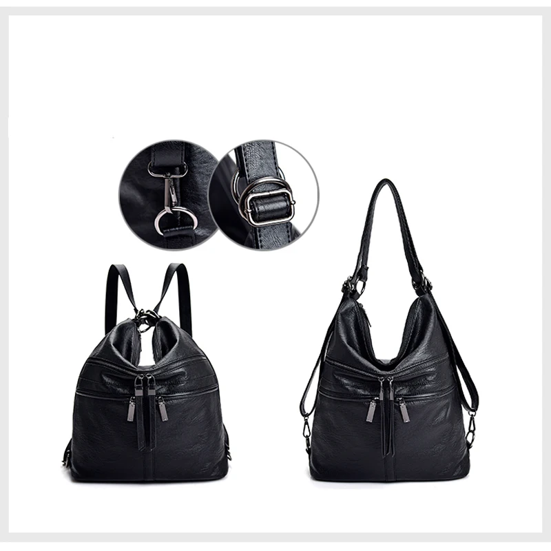 جديد Multifuction حقائب النساء حقائب مصمم 2019 الإناث الكتف حقيبة ساعي سيدة حمل سعة كبيرة جاكيت جلدي-مقبض حقيبة