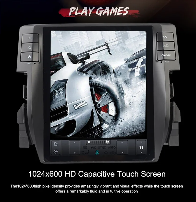 Best 10.4 Inch Android 6.0 Tesla Style Car DVD Player GPS Navi For Honda Civic 2016 2017 Stereo Multimedia Headunit Autoradio Satnav 9