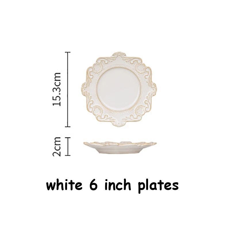 Набор обеденных тарелок, керамический поднос, тарелка Platos, рождественские тарелки, суповая миска для десерта, тарелка, тарелка для лапши, тарелка, тарелка для лапши, тарелка, тарелка, фарфоровая тарелка, 1 шт - Цвет: White-plate-6