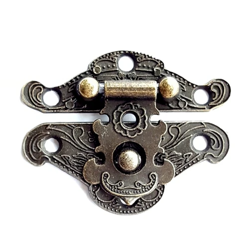 40pcs 38*49mm Antique Bronze Big Clasp Hardware Metal Agraffe Small Buckle Lock Zinc Alloy Hasps Wood Gifts Box Door Cabinet Fix