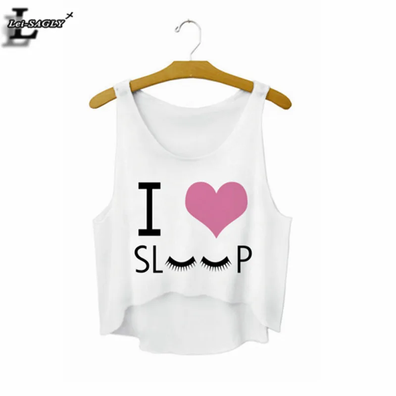 

Love Print Heart Cute Crop Top Irregular Summer Style Fashion Tank Top Sexy Fitness Women Tops Cheap Clothes China Cropped F741