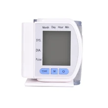 LCD Digital DisplayScreen Home Automatic Wrist Blood Pressure Pulse Sphygmomanometer and Tonometer Monitor Heart Beat Meter
